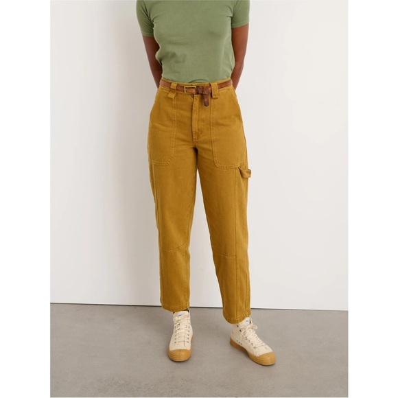 Alex Mill Women’s Phoebe Cotton Painter's Pants in Golden Khaki L Cotton Pant - Picture 1 of 11